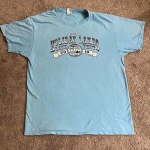 Baby blue holiday lakes graphic